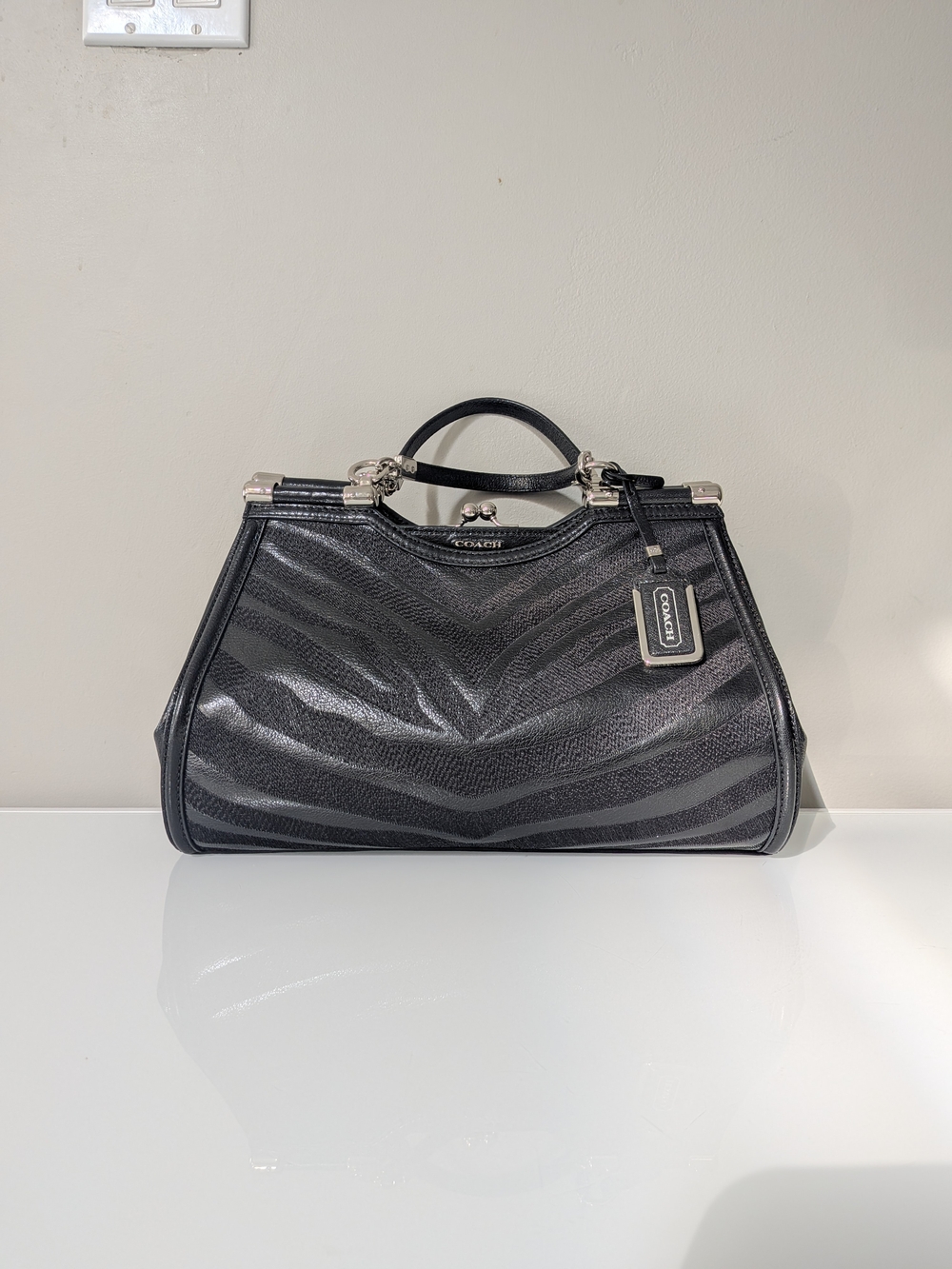 Coach Zebra Carrie Satchel